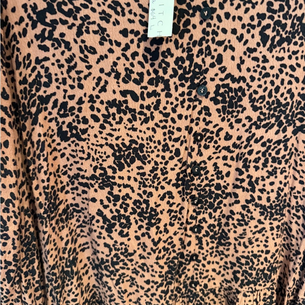 Lovestitch Brown and Orange Ruched Tiered Sundress - Picture 6 of 6